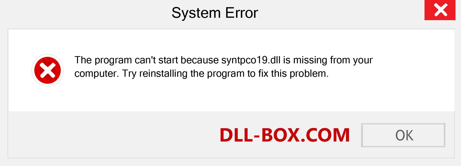  syntpco19.dll file is missing?. Download for Windows 7, 8, 10 - Fix  syntpco19 dll Missing Error on Windows, photos, images